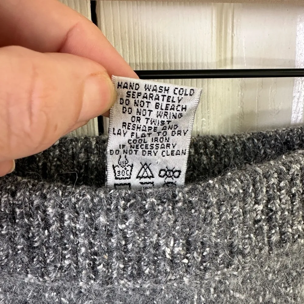 VTG Segue Skirt Womens M Silk Angora Wool Lambs Wool Knee Length Gray 80s Soft Size M - Image 4