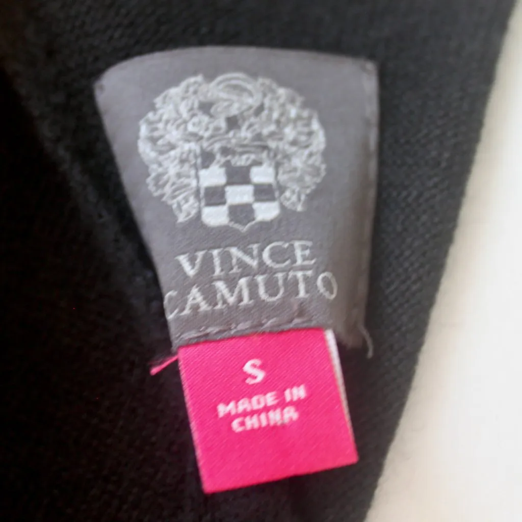 Vince Camuto Black Sweater Ruffle Collar Knee-Length Preppy Cute Dress Small - Image 10