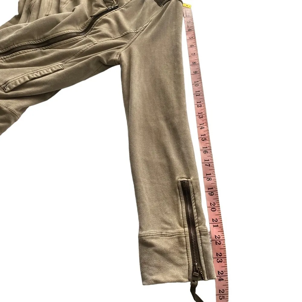 ANTHROPOLOGIE MARRAKECH Sz Small S Women's Helene Suede French Terry Moto Jacket Brown - Image 12