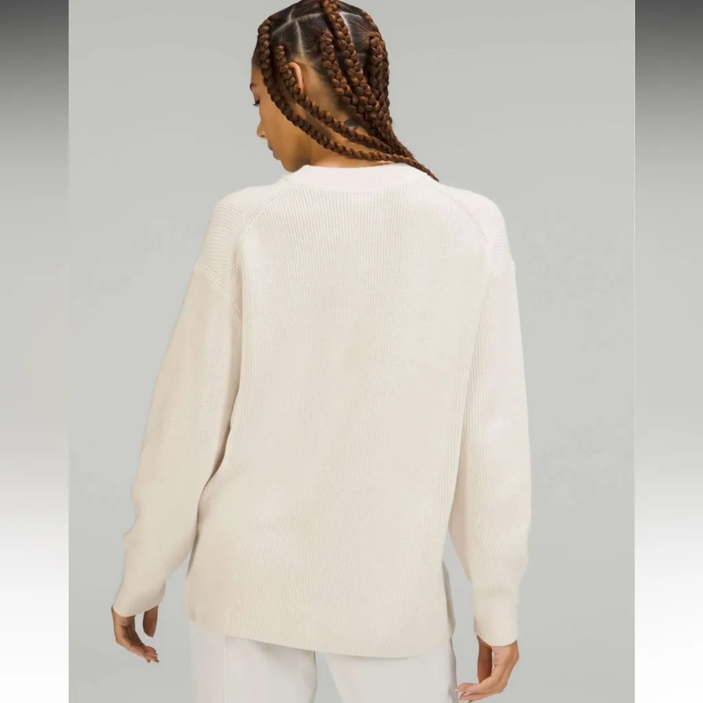 Lululemon Merino Wool-Blend Ribbed Crewneck Sweater in White Opal - Image 2