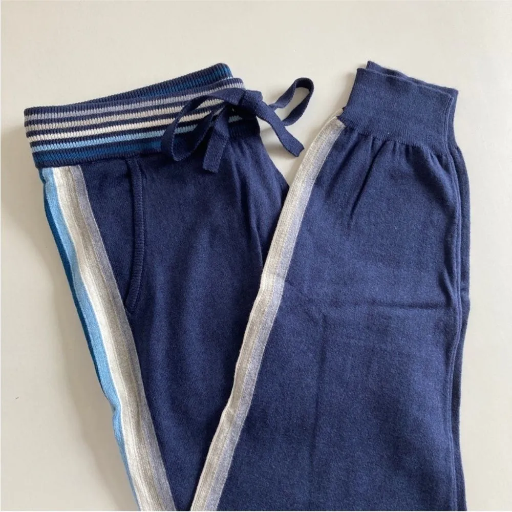 Faherty Surf Sweater Cashmere Blend Knit Jogger Pants Size Small Mist Stripe - Image 8