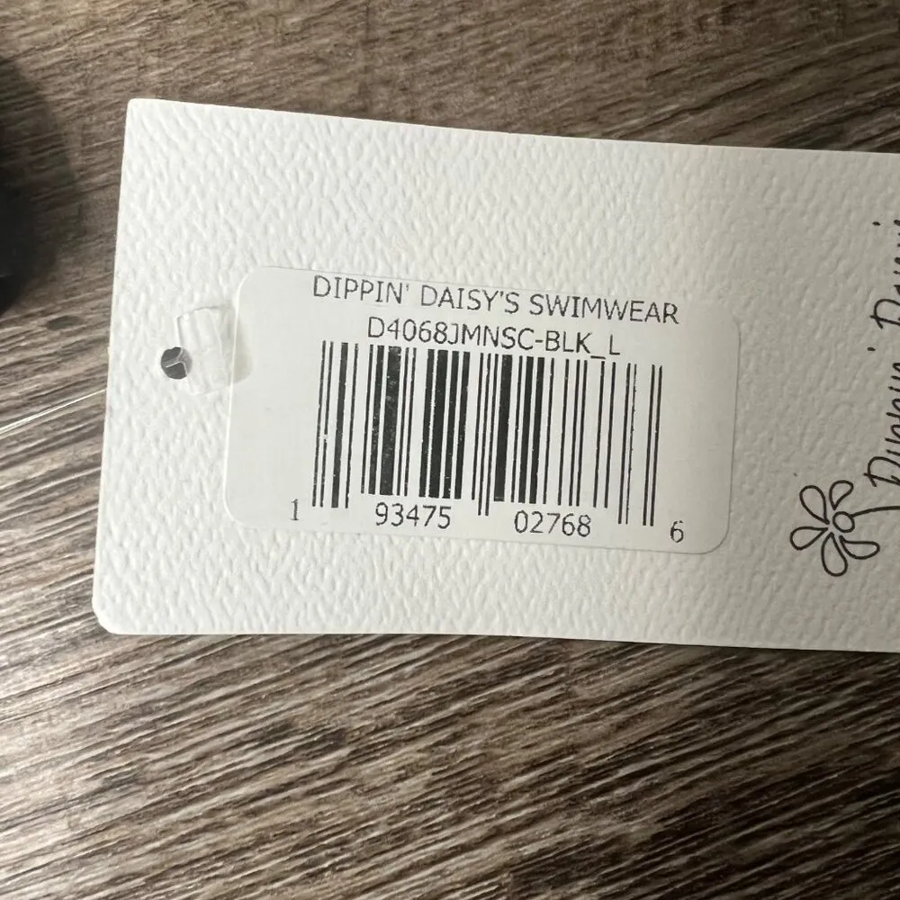 Dippin Daisys Bikini Size L Marble Tie Dye Black White Knot High Rise Cheeky NWT Size L - Image 8