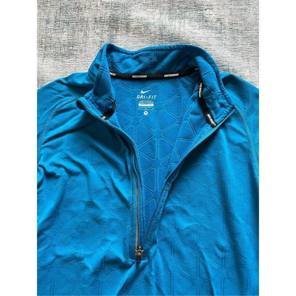 Nike Element Teal Blue Half Zip Running Mock Neck Pullover Women's Medium - Image 6