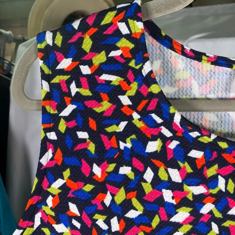 Leota Ava Sleeveless Dress Fiesta Confetti Print Size 4L Made in USA Fit & Flare - Image 7