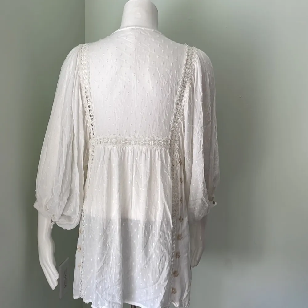 Free People Charlotte Swiss-Dot Tunic Dress Ivory - Image 12