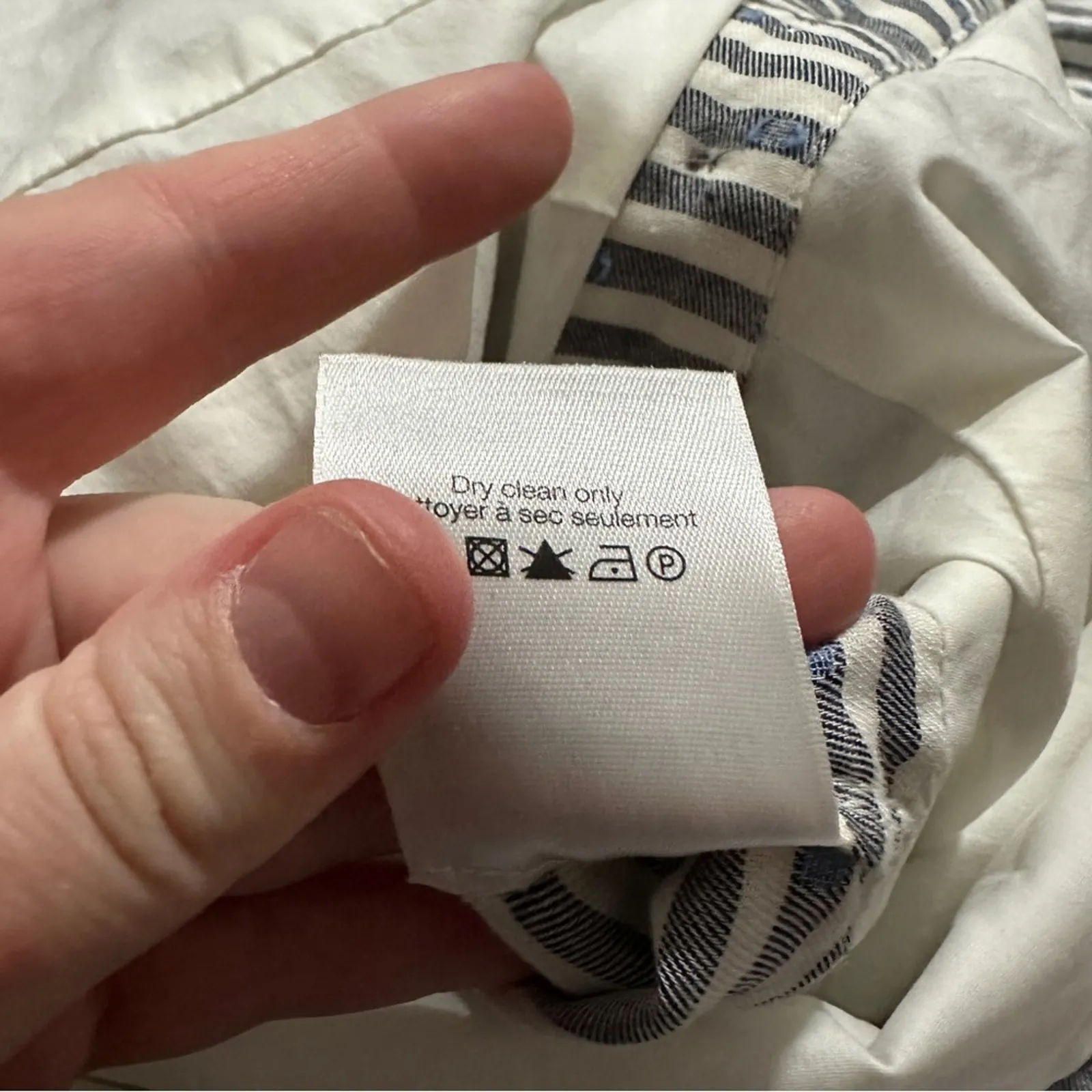 Veronica Beard Kai Blue & White Striped Ruffle Button Front Mini Dress Sz 2 NEW - Image 9