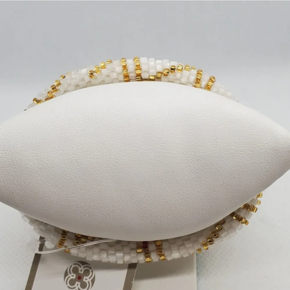 NWT 3 Strands White & Gold Beaded Bracelet - Image 4