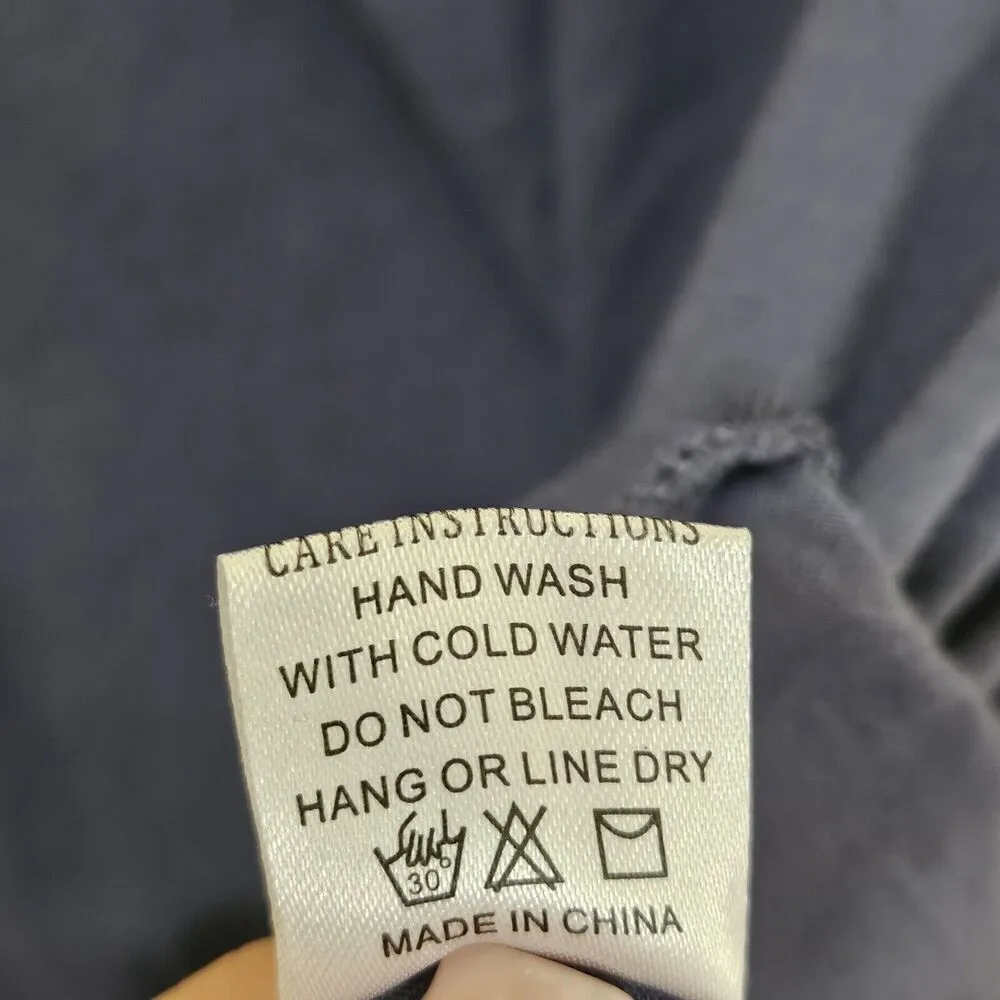 Grace & Emma Eyelet Sleeve Tie Front Top Blouse Womens Size S Cotton Blue Boho - Image 6