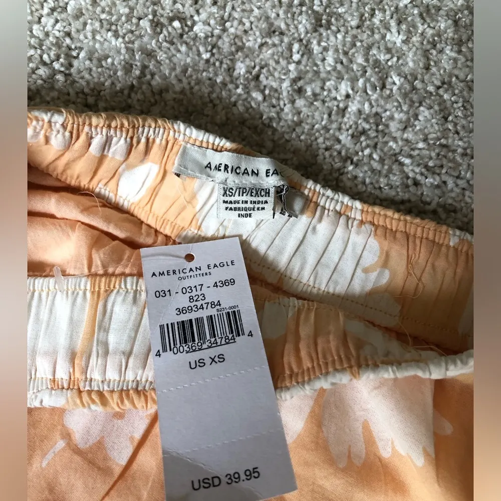 New American Eagle Outfitters Boho Hawaiian Beach Peach floral Mini Skirt sz XS - Image 4