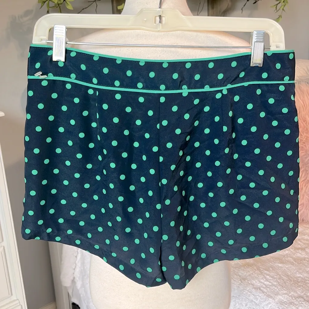 Navy green polka dot shorts silky - Image 5