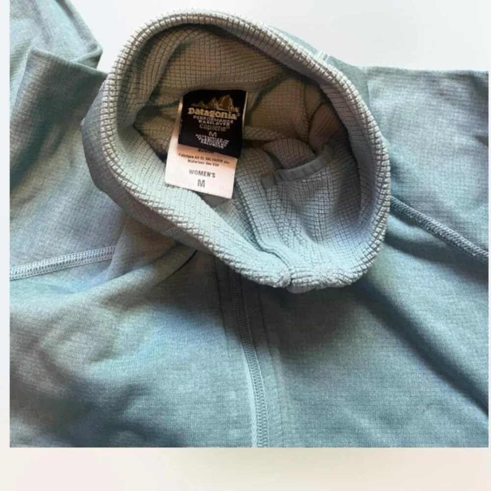 Women's Teal Capilene Baselayer Midweight 1/2 Zip Long Sleeve Size M - Image 3