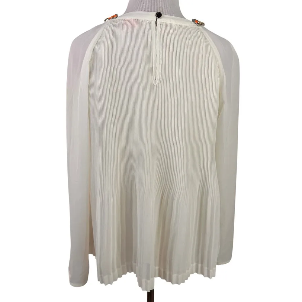 Ted Baker Lovina Bejeweled Accordion Pleated Top Size 2 - Image 10