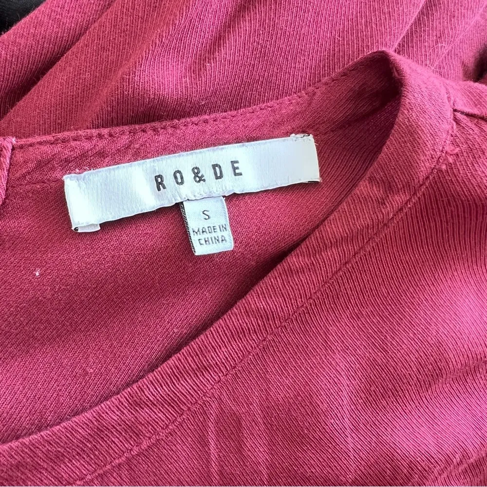 RO&DE Womens Burgundy Tiered Lace Blouse - Image 12