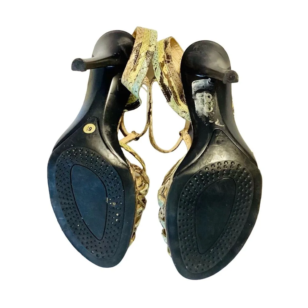 Via Spiga Faux Snakeskin Sandals - Image 8