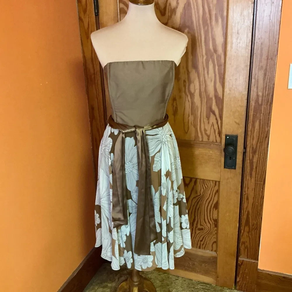 Vintage Spiegel strapless floral silk midi dress n jacket set - Image 8