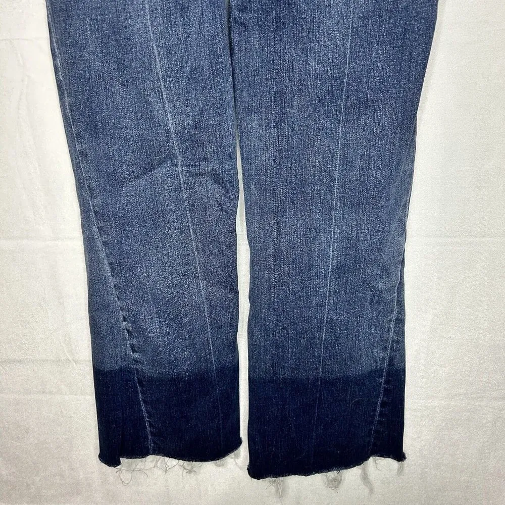 Spanx Cropped Flare Denim Jeans Raw Edge Hem Rise Sz XS (25x26) 20231R - Image 8