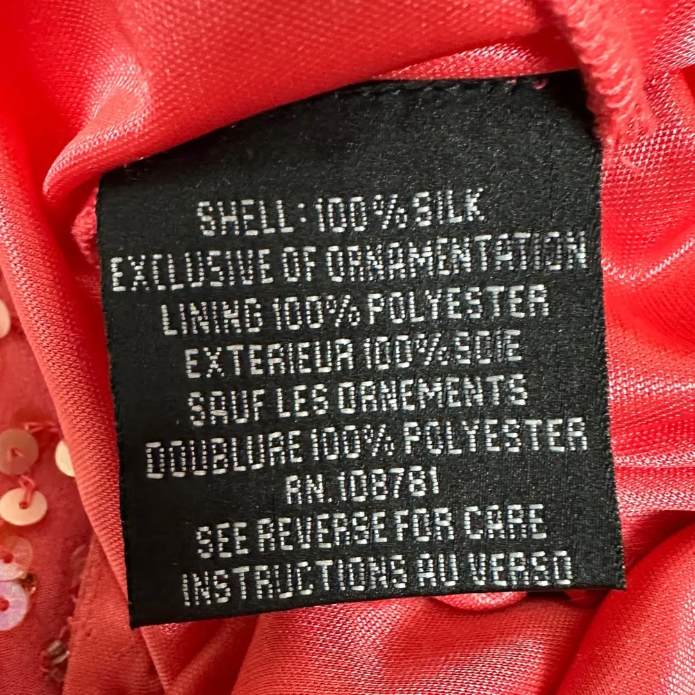 AIDAN MATTOX Silk Sequin Cold Shoulder Dress Size 8 - Image 5