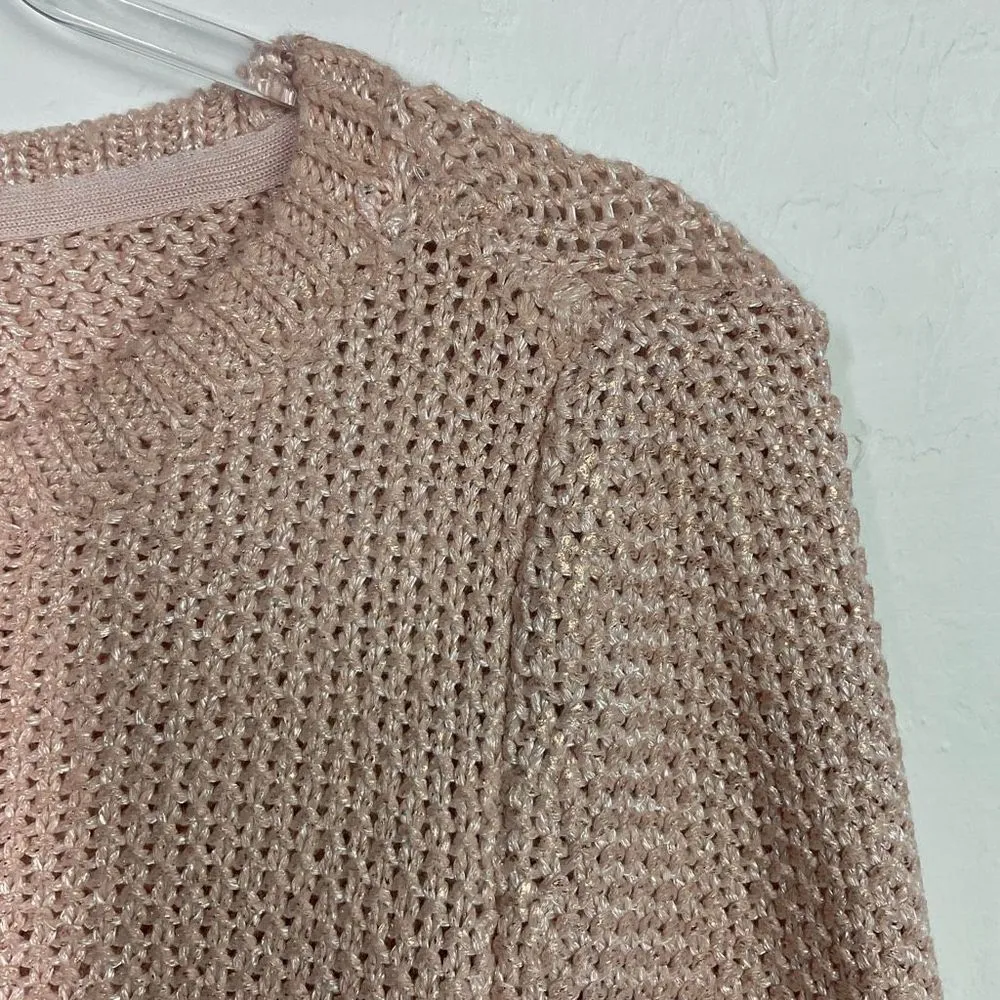 White House Black Market Dusty Pink Long Sleeve Knit Sweater Small - Image 2