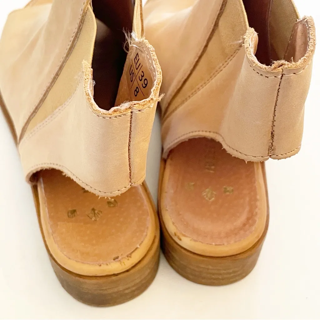Musse & Cloud Women's Sandals Tan Size 39 US 8 Ciara Open Toed Slip On‎ Booties - Image 4