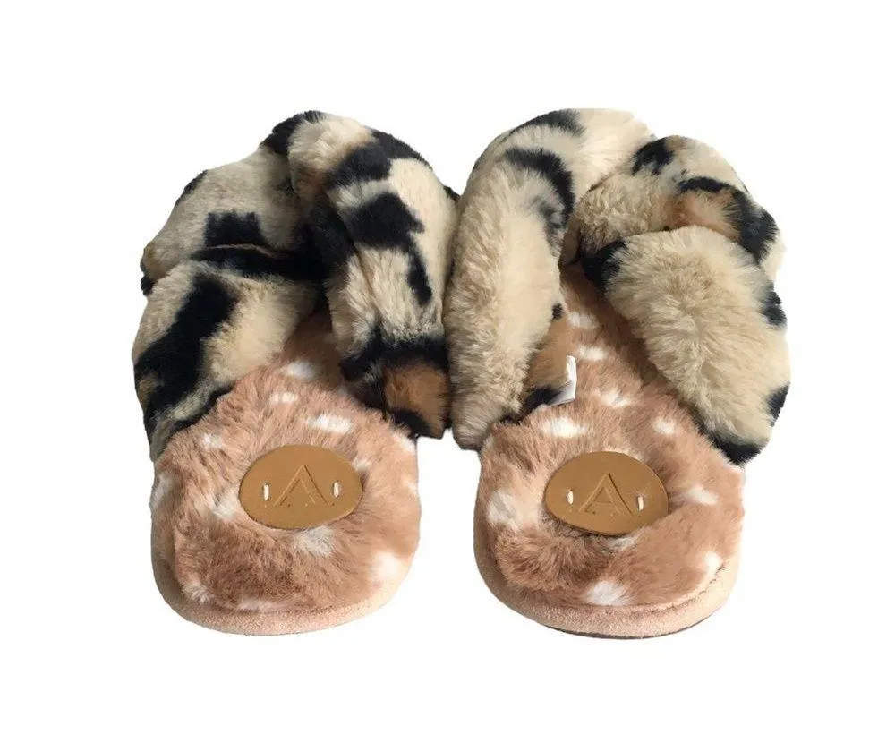 🆕Anthropologie Leopard Animal Print Faux Fur Slippers - Image 7
