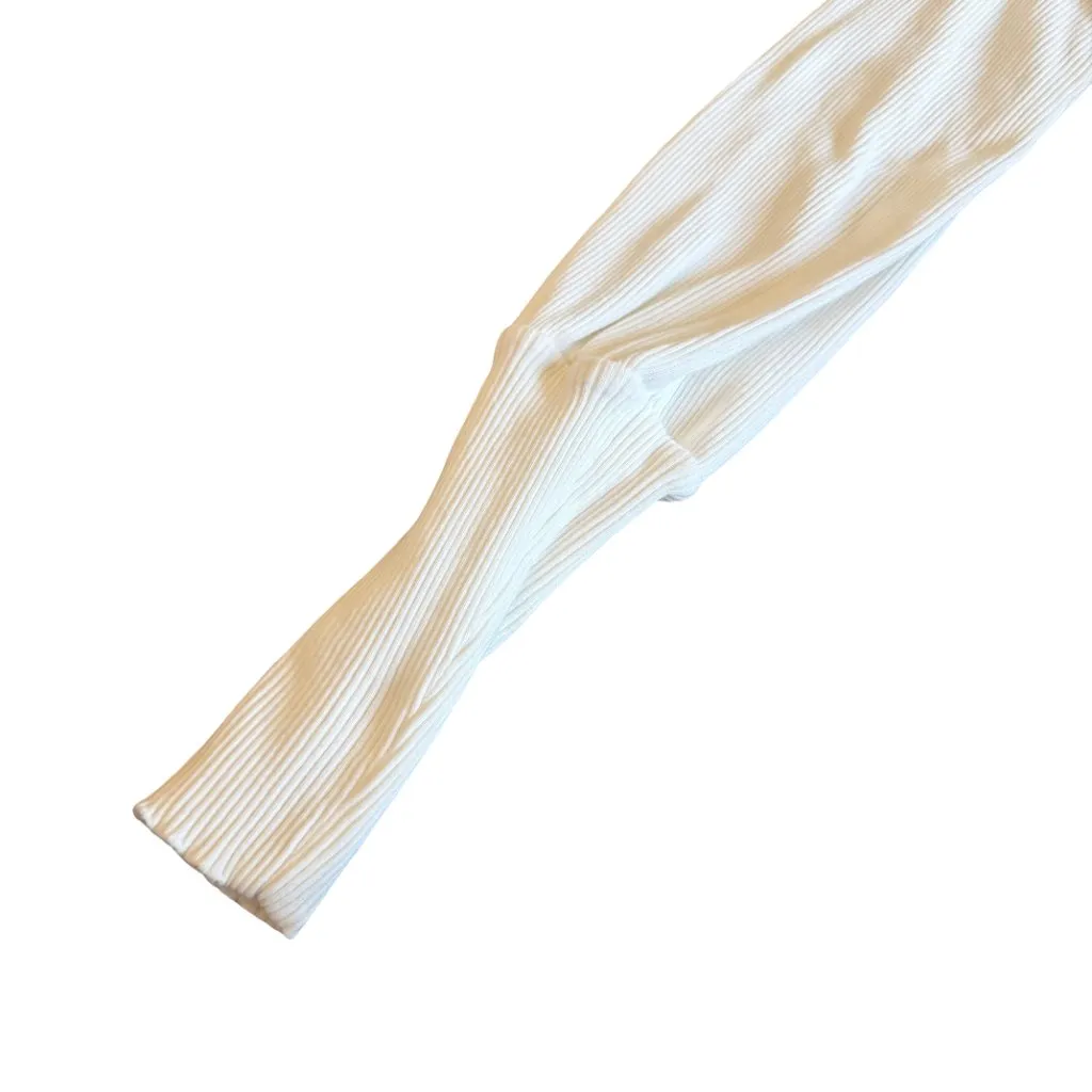 Free People Petra U-Neck Cotton Blend Crop Top Shirt Long Sleeve Size Small - Image 10