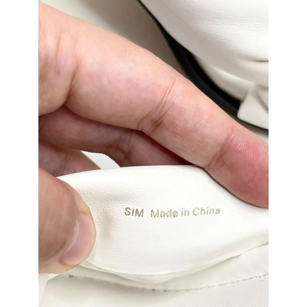 Circus by Sam Edelman Sandals Womens Size 8.5 White Sim Slides Square Toe - Image 8