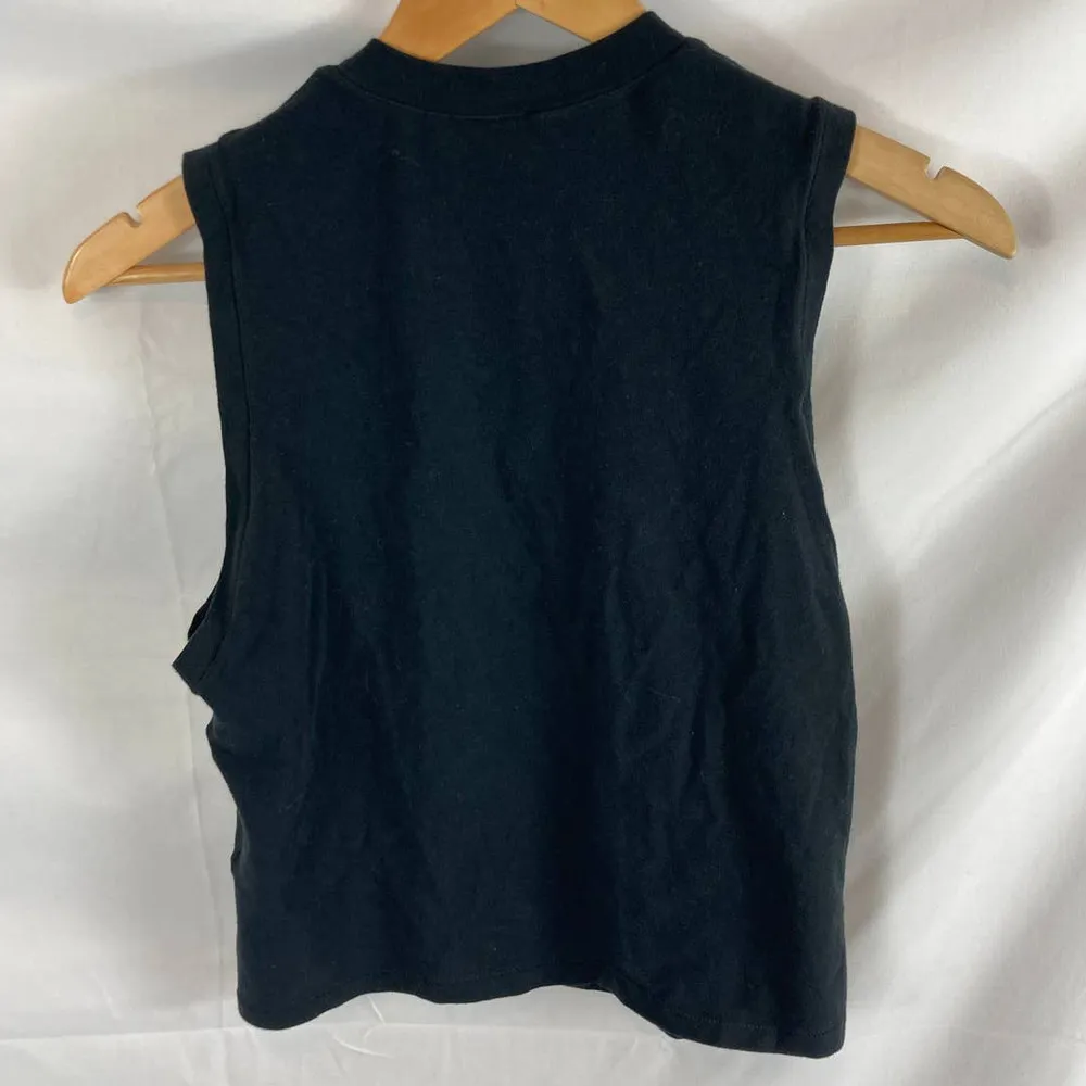 Skims Cotton Jersey Mock Neck Tank Black Size 3X - Image 4