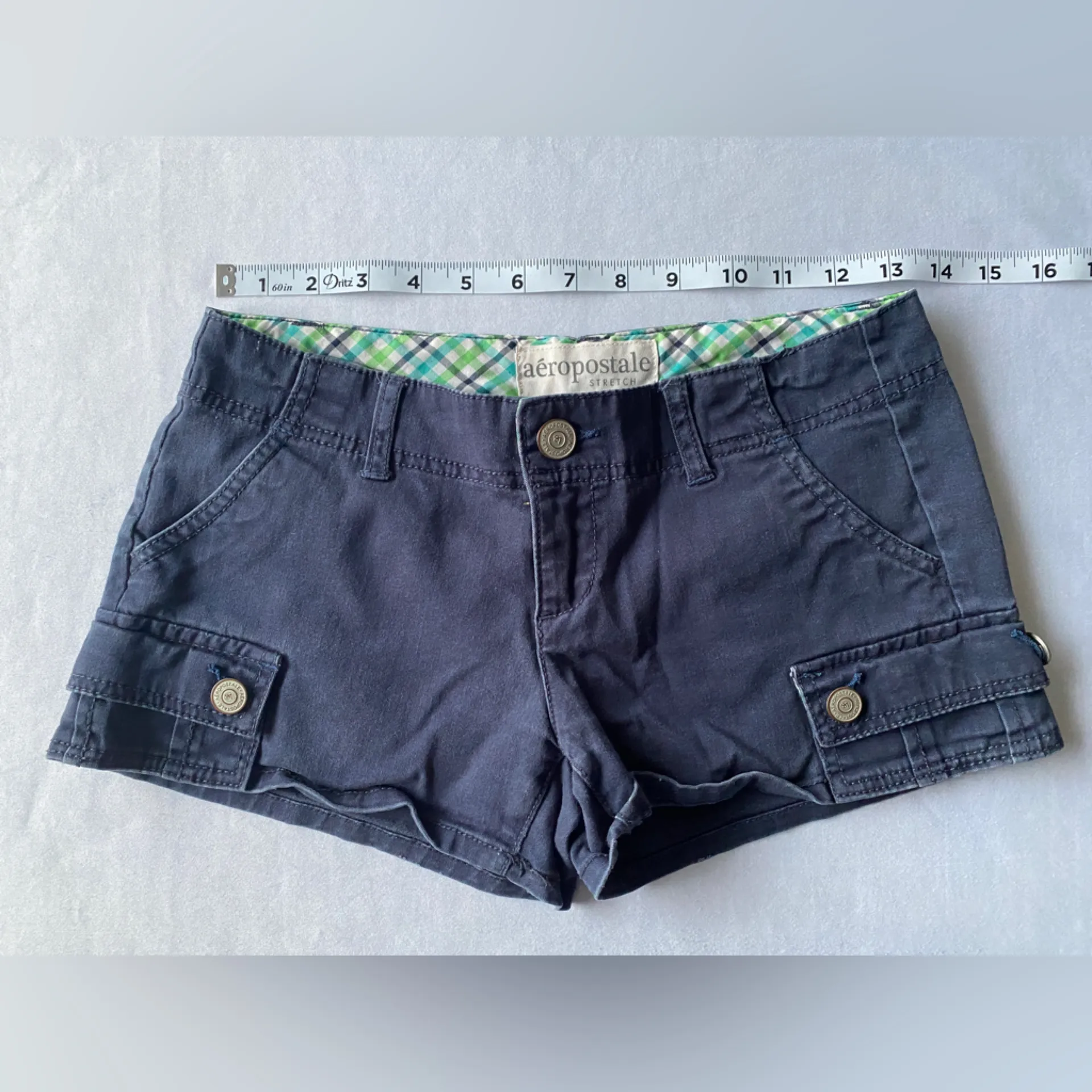 aéropostale Stretch Navy Blue Shorts Size‎ 1/2 - Image 2