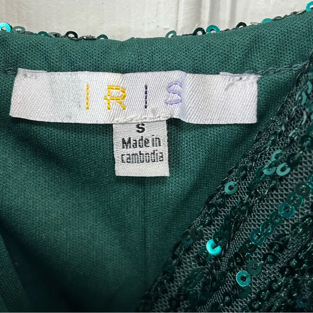 Iris  Sparkling Green Mini Dress - Image 6