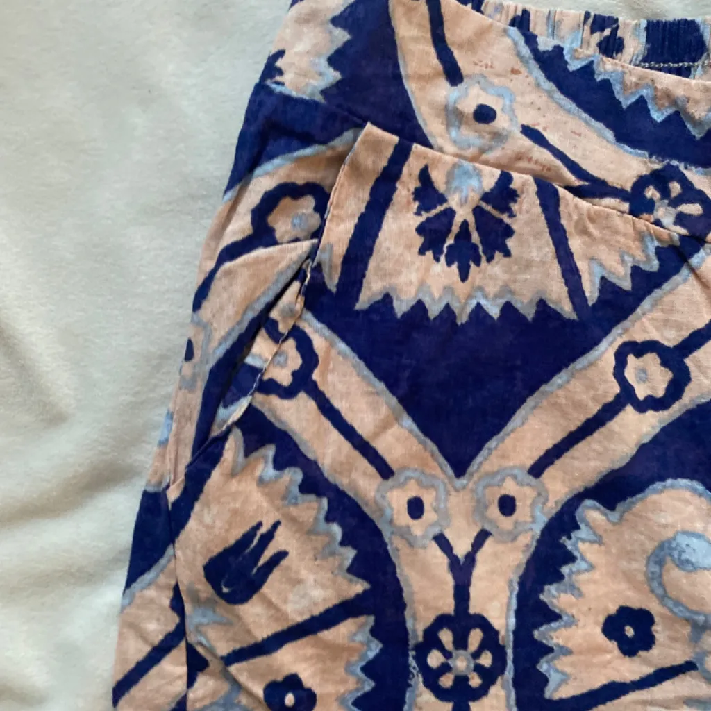 pink and floral European travel vacation wide leg pants Blue Size XS - Image 5