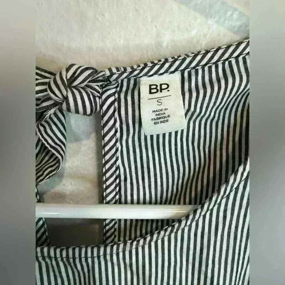 BP‎ Nordstrom Women’s Ruffle Tank Black/White Stripe Dress Size S White - Image 3