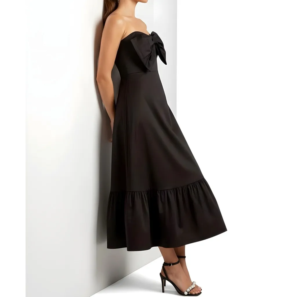 HUTCH x ANTHROPOLOGIE Bow-Tie Strapless Dress, Black, 00 (US Petite) - Image 5