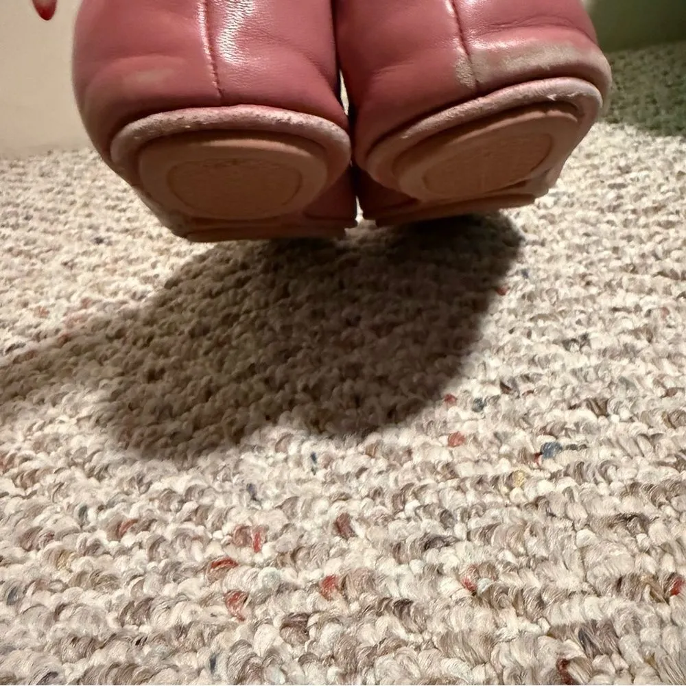 Tory Burch Minnie Travel Ballet with Leather Logo in Rosa- Size 9.5 - Image 8