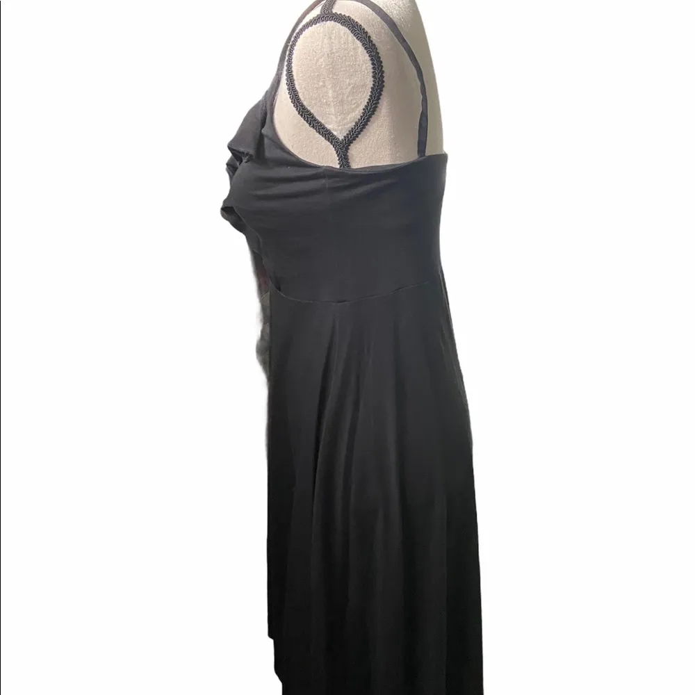 Organic Cotton & Tencel Blend Black Kamala Ruffle Size M Dress. - Image 2