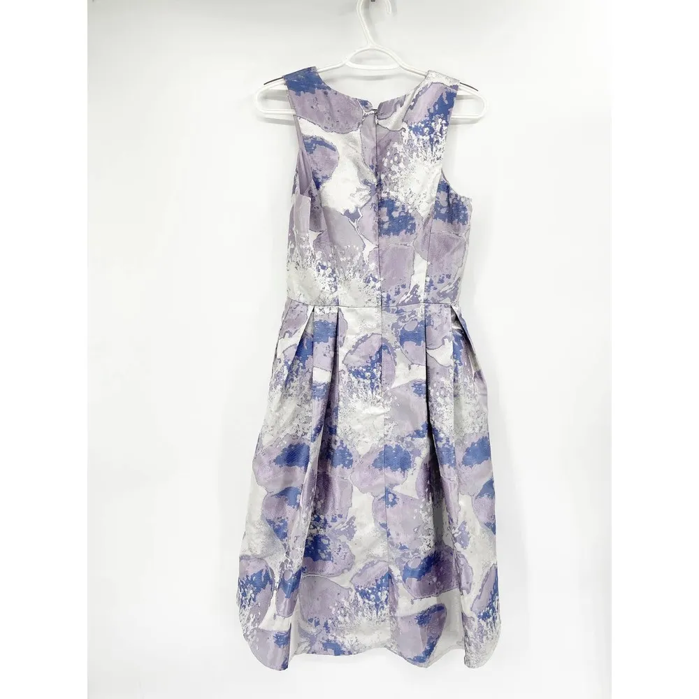 Slate & Willow Gabi Purple Floral Jacquard Print Sleeveless V-Neck Dress Size 6 - Image 42