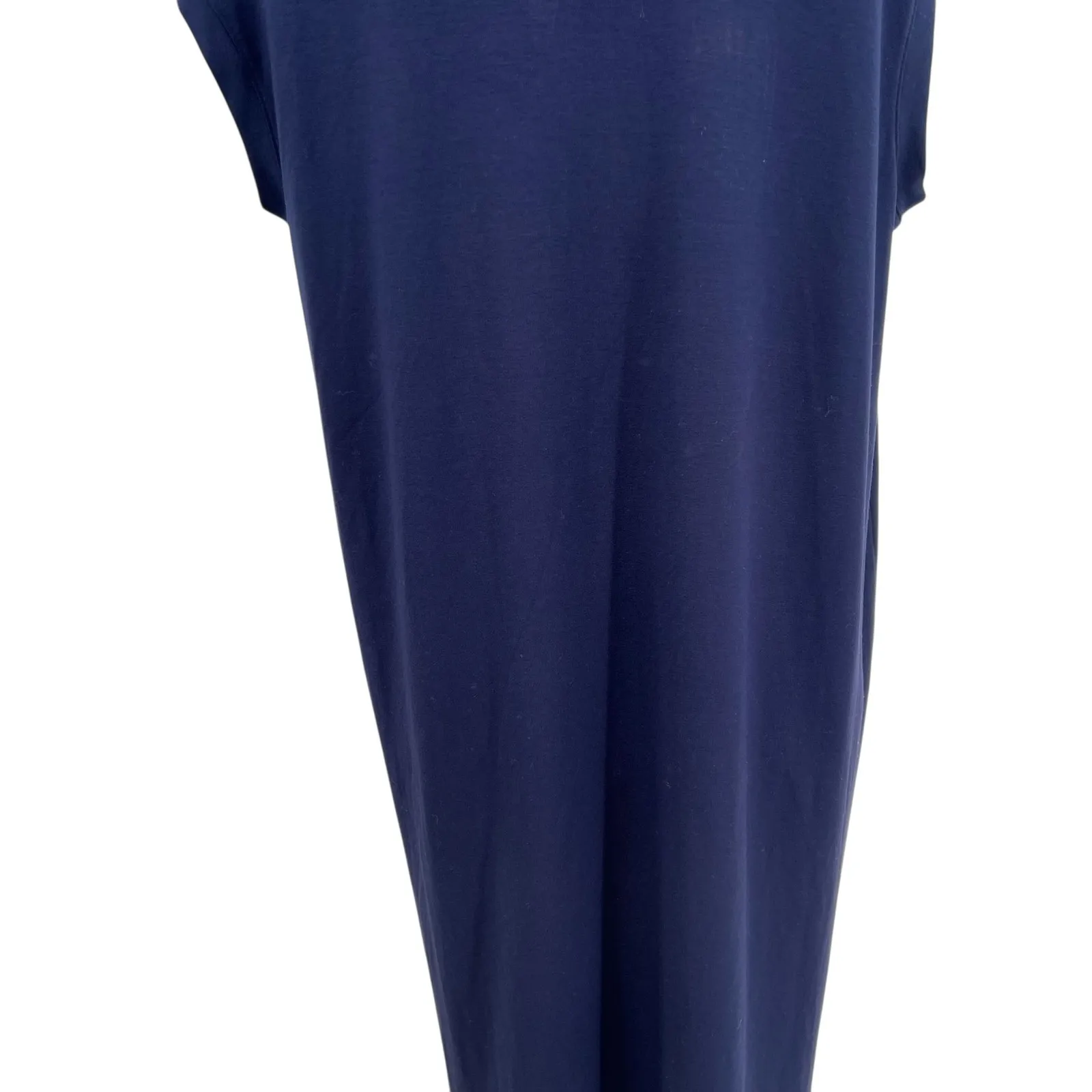 Eileen Fisher Dress Jersey Midi Sheath‎ T-Shirt Short Sleeve Blue Medium Petite - Image 10