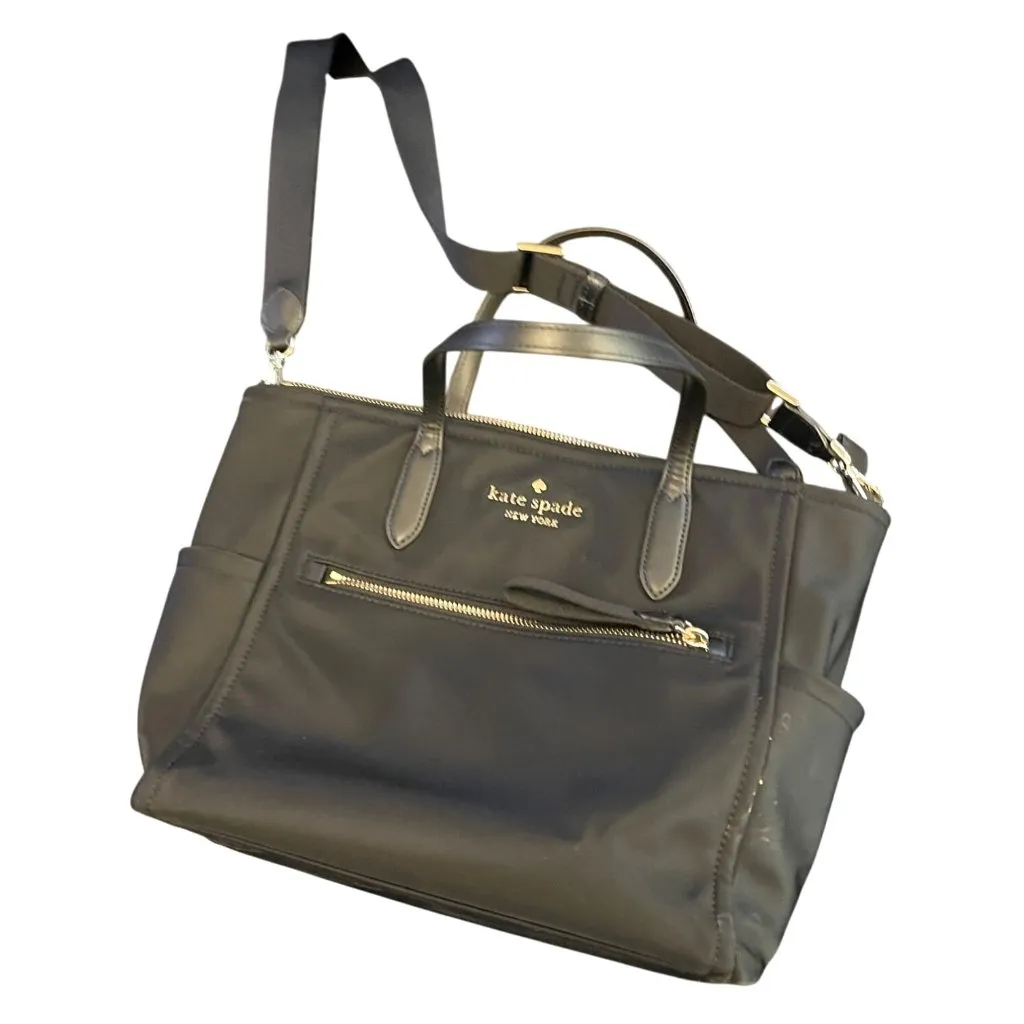 Kate Spade New York Chelsea Medium Satchel Zipp-Top Tote Bag Black Nylon New - Image 5