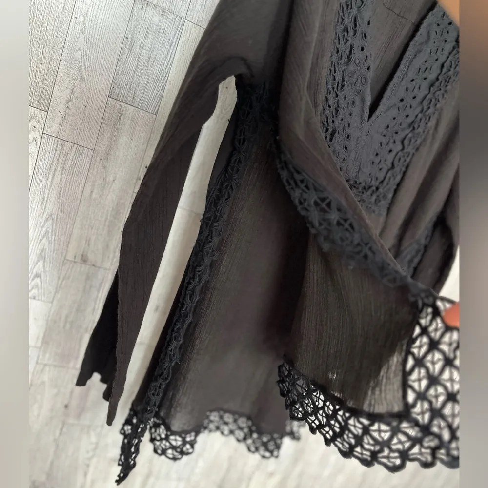 Lovestitch Women’s The Eyelet Tunic    lightweight sheer blouse 100% cotton SZ M - Image 11