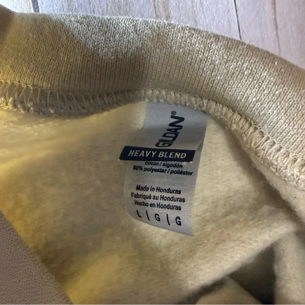 Gildan Women's Tan Crewneck Sweater - Santa's Favorite Teacher - Image 3