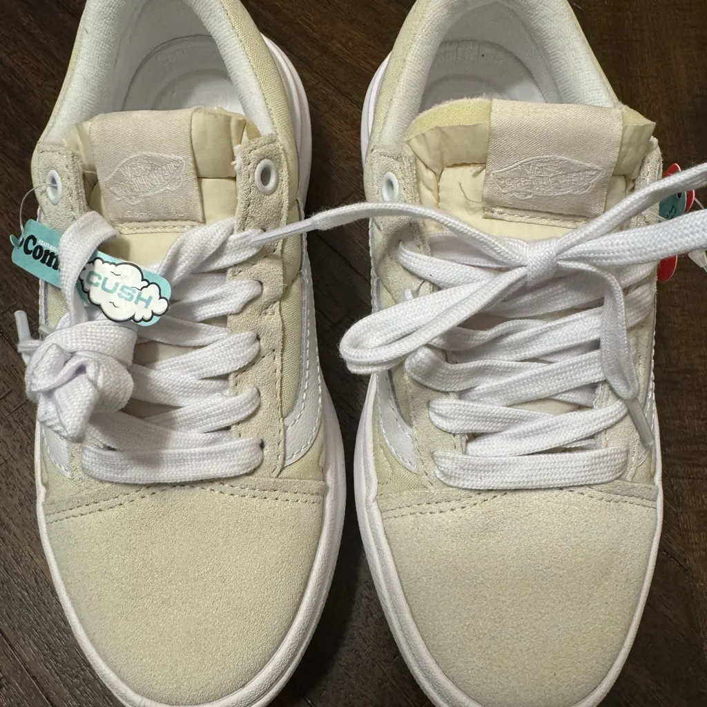 New Vans Shoes M3.5 W5 Old Skool Comfy Cush Over Sand‎ Ivory Casual Platform - Image 2