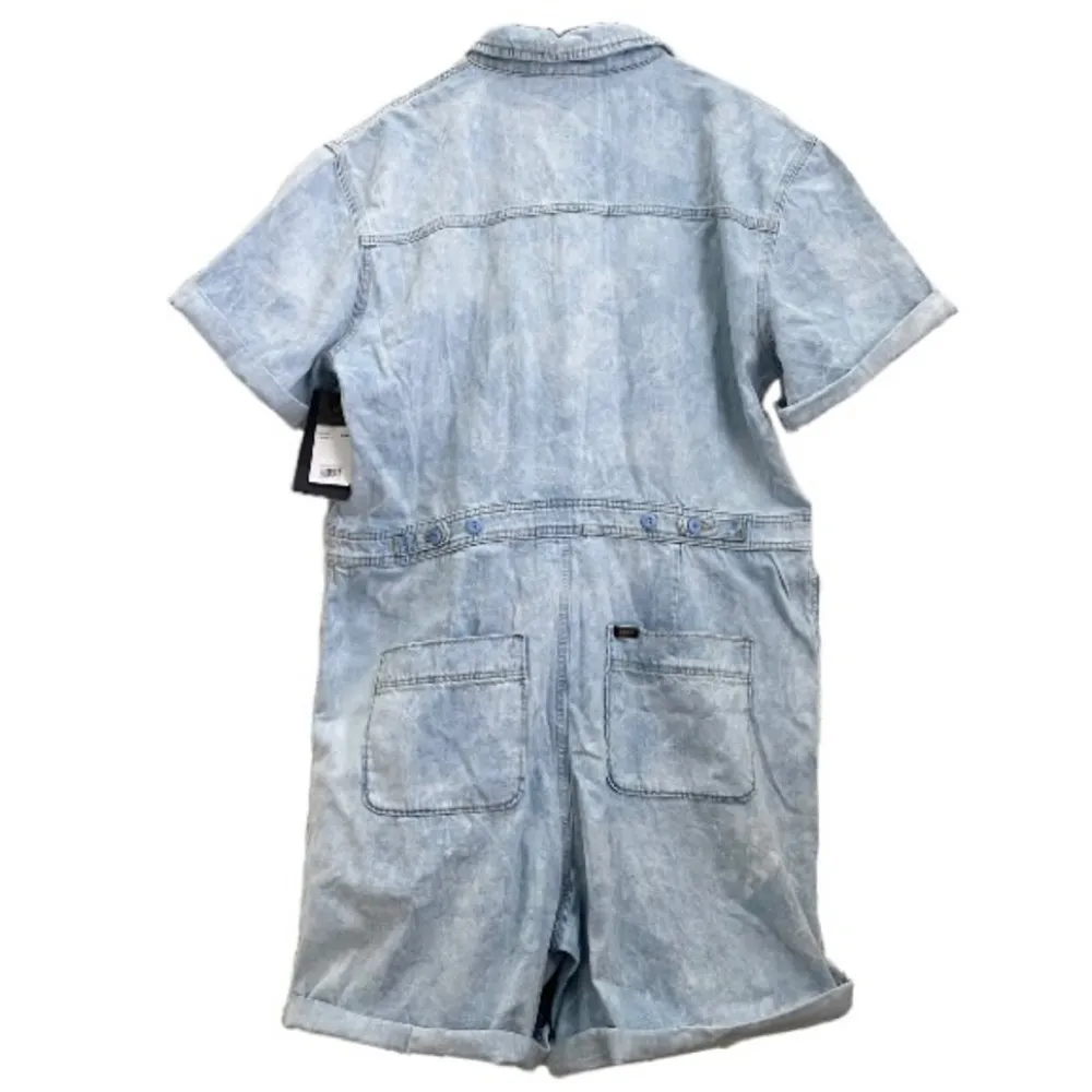 LEE Union-Alls Women’s Acid Wash Denim Short Overall Romper Size XL - Image 5