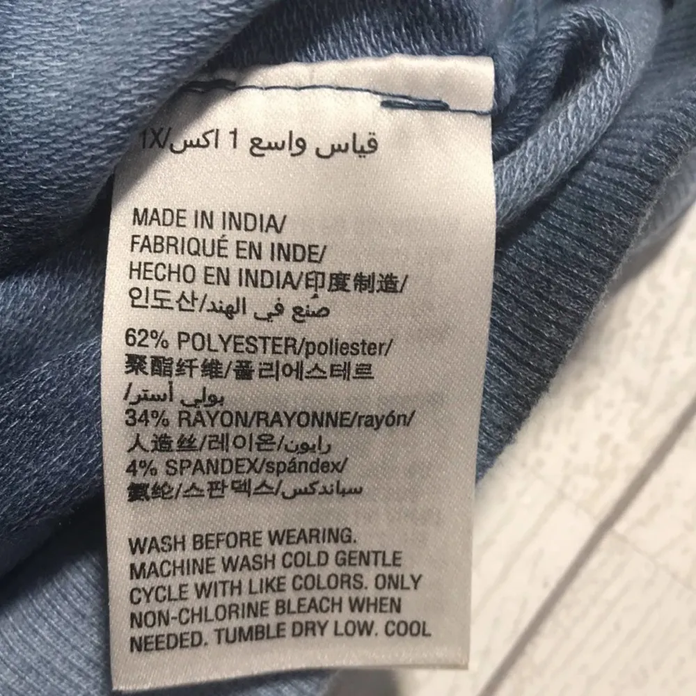 Ideology Blue Lace Up Tie Dye Tunic Sweatshirt Size 1X NWOT - Image 45