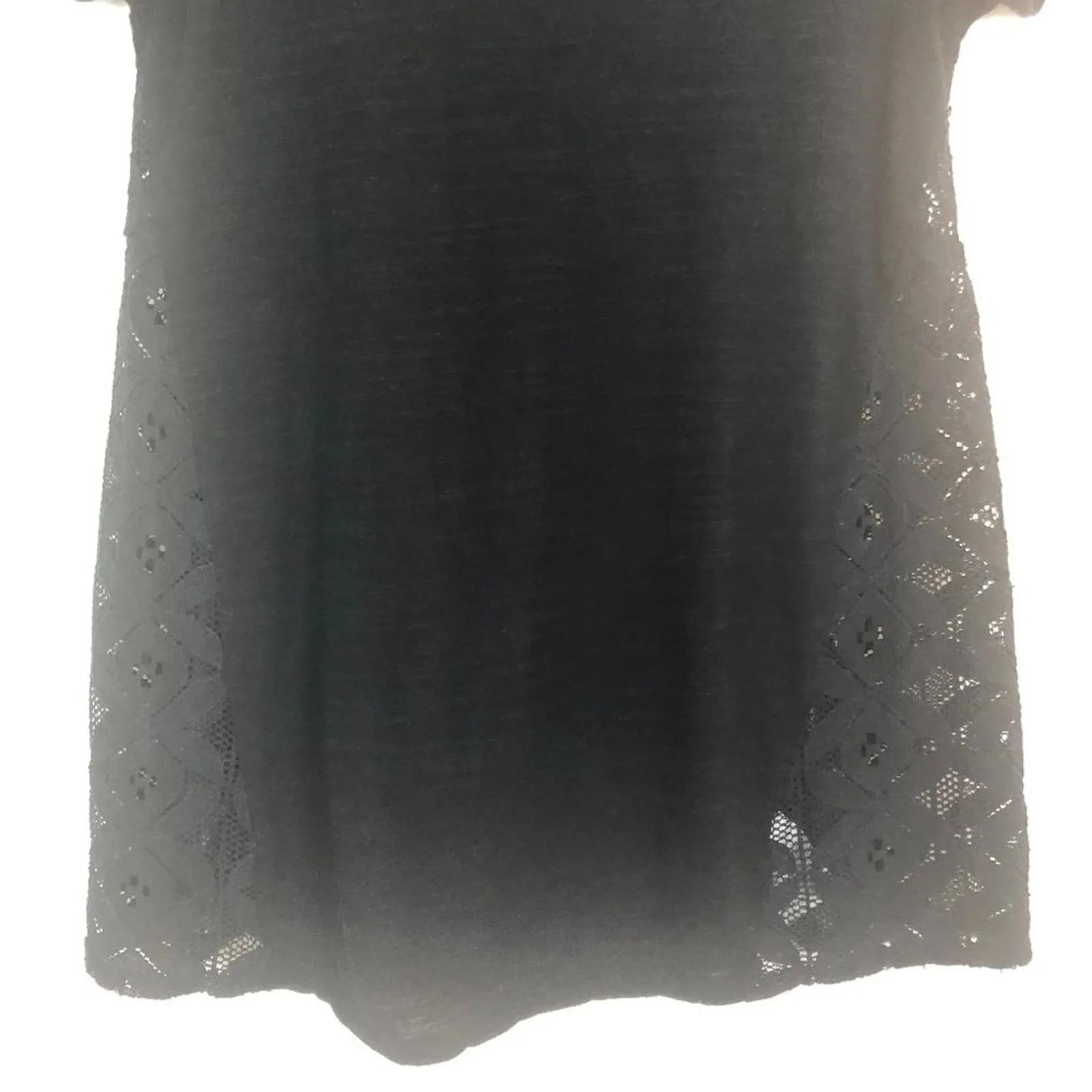 led Short Sleeve Lace Black Ruffle Top Size S - Image 6