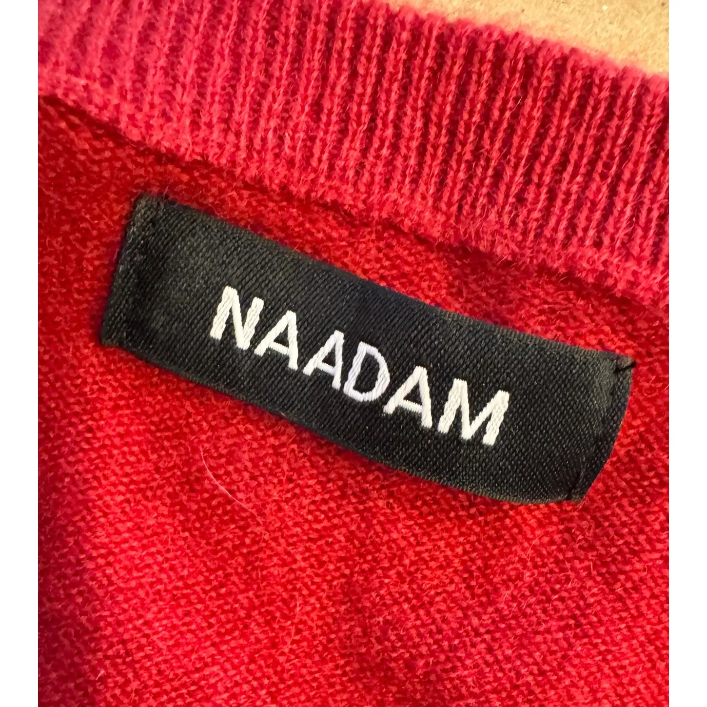 NAADAM Original 100% Cashmere Pullover Crewneck Sweater Holidays Size M Red Size M - Image 4