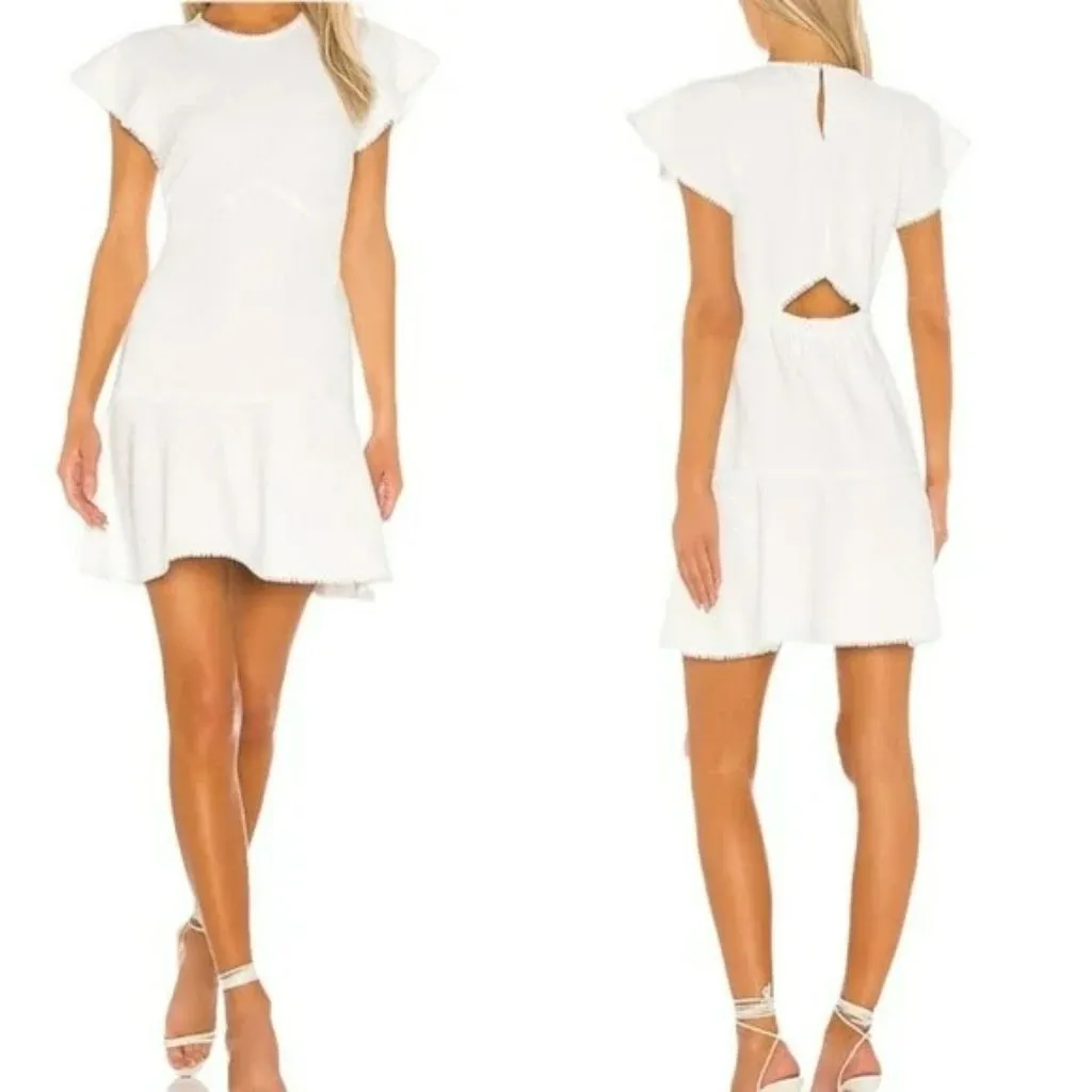 Joie Cybele White Short Sleeve Dress Size Large NWT Keyhole Cutout Womens - Image 2