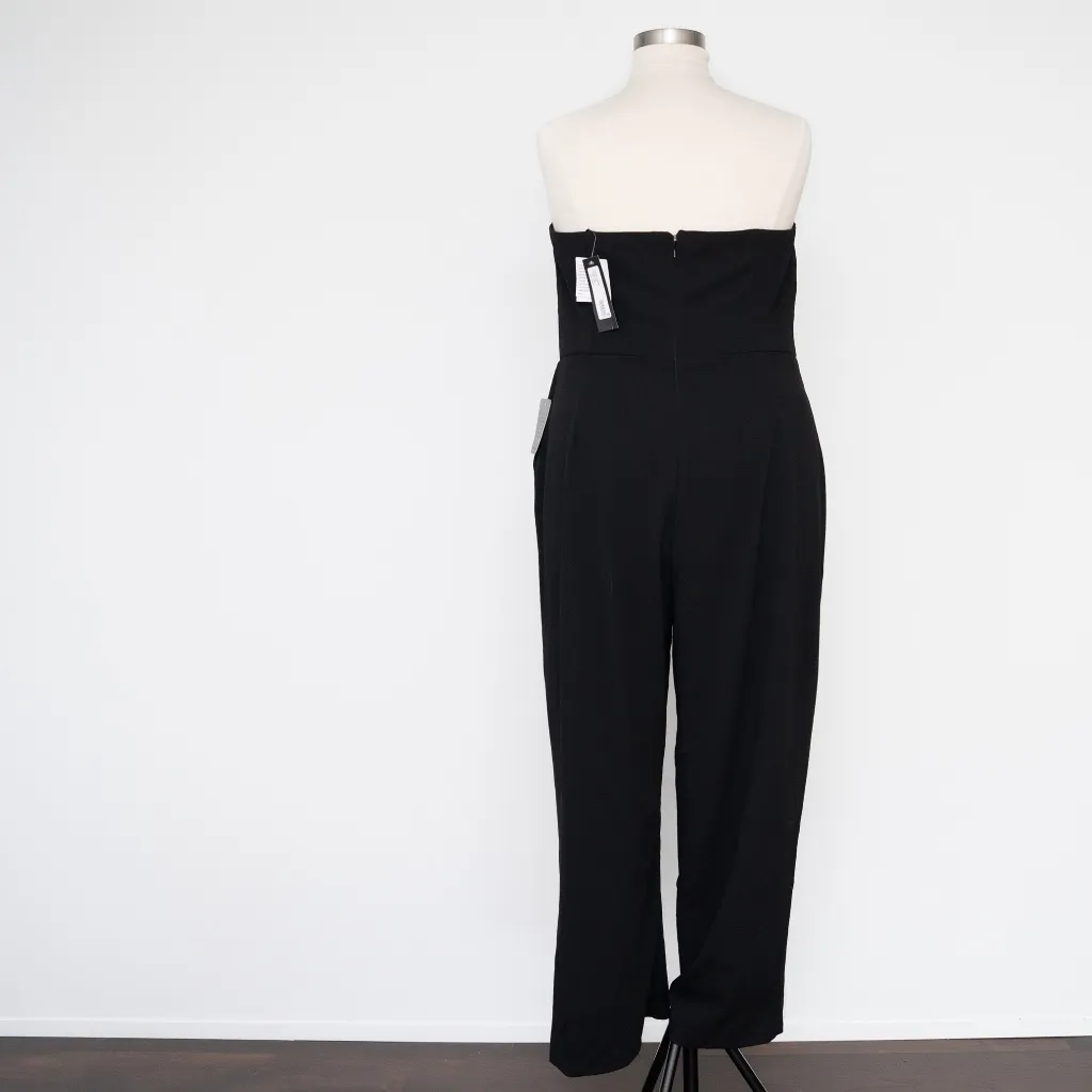 Betsy & Adam - Strapless Tuxedo Lapel Jumpsuit - Image 3