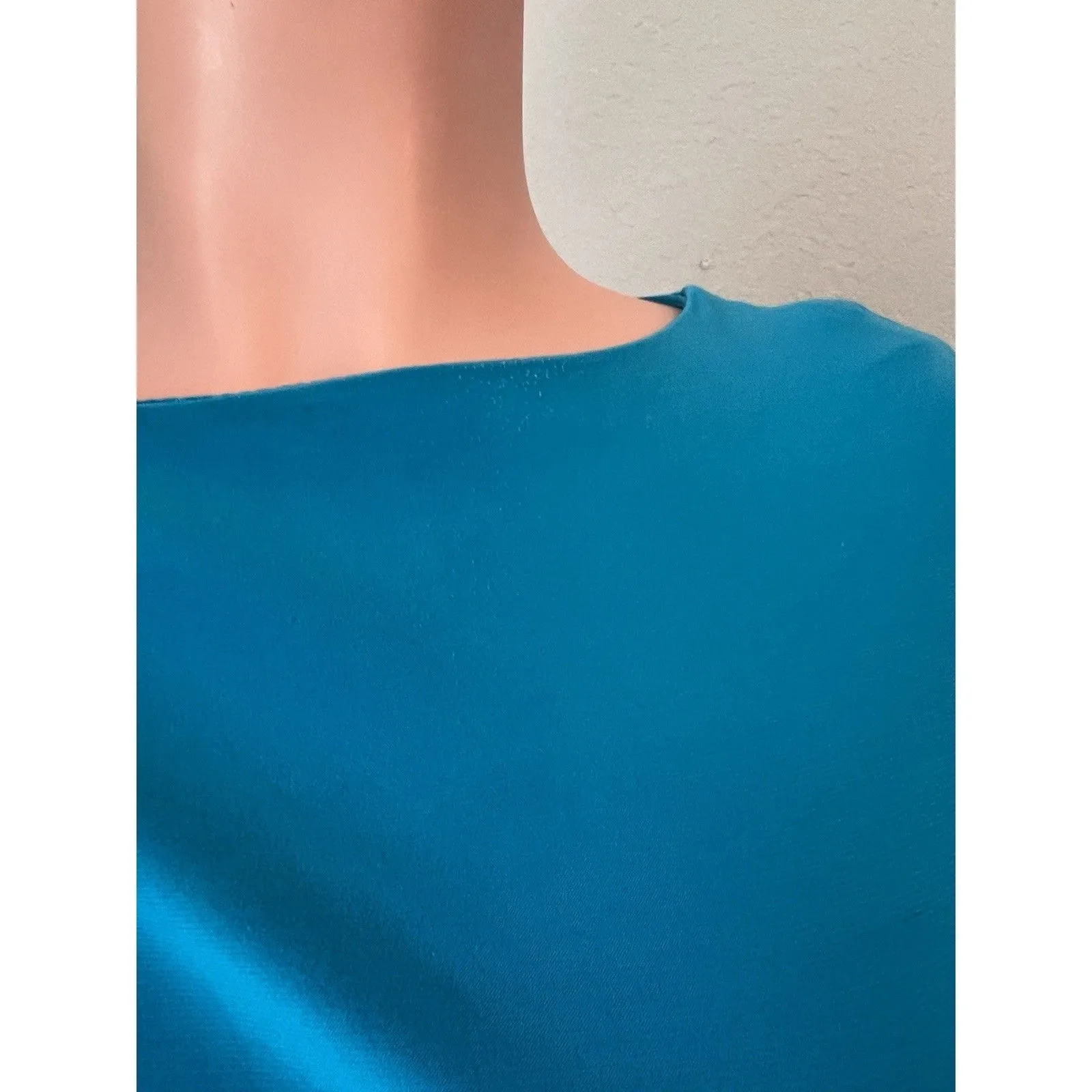 Lauren Ralph Dress Sz 8 BLUE Sheath Ruched Classic Evening Cocktail Formal #57 - Image 4