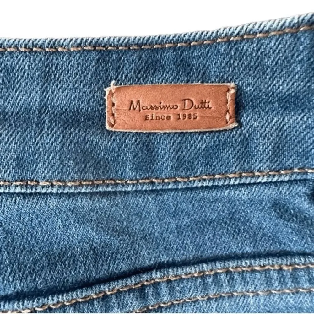 Massimo Dutti Blue Wash Denim High Waist Cropped Bootcut Cotton Stretch Jeans 8 - Image 5