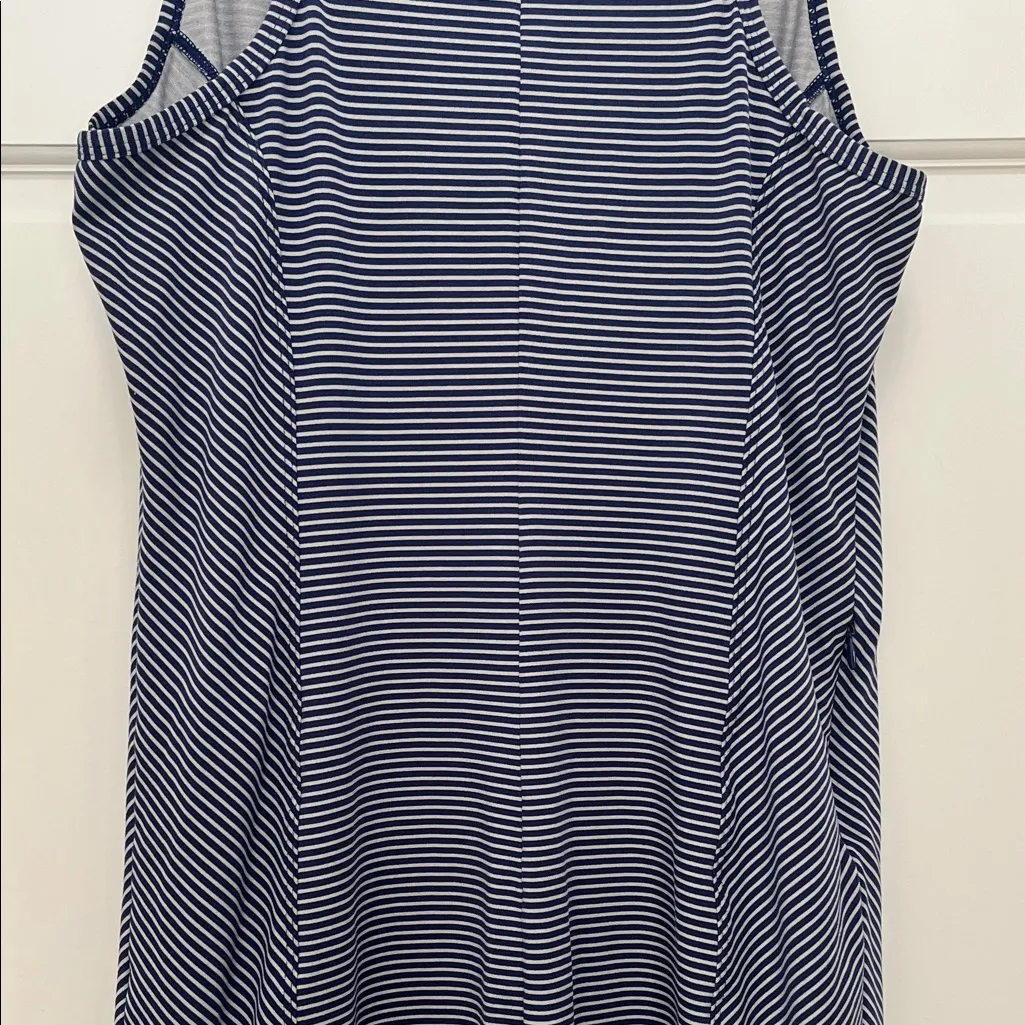 Title Nine Blue and Gray Striped Performance Mini Dress - Size Medium - Image 9