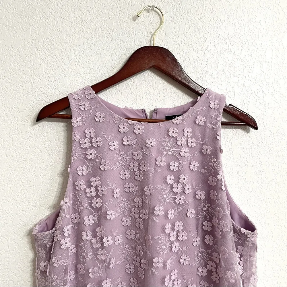 Alex Marie Womens Dress Purple Lilac 3D Floral Asymmetrical Overlay Size 14 - Image 4